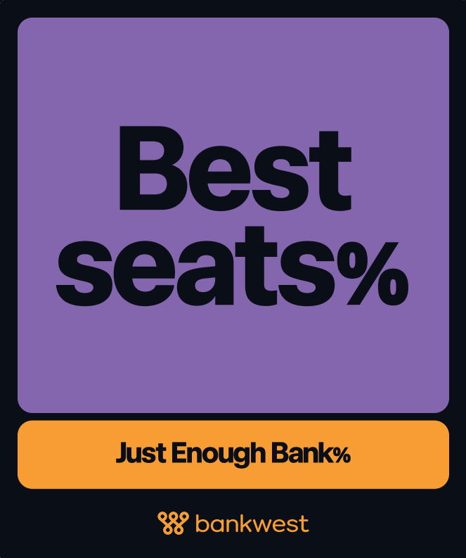 When you only spend a small percentage of your time doing bank things, you can spend the majority of your time on, Best Seats. Just enough bank. Bankwest