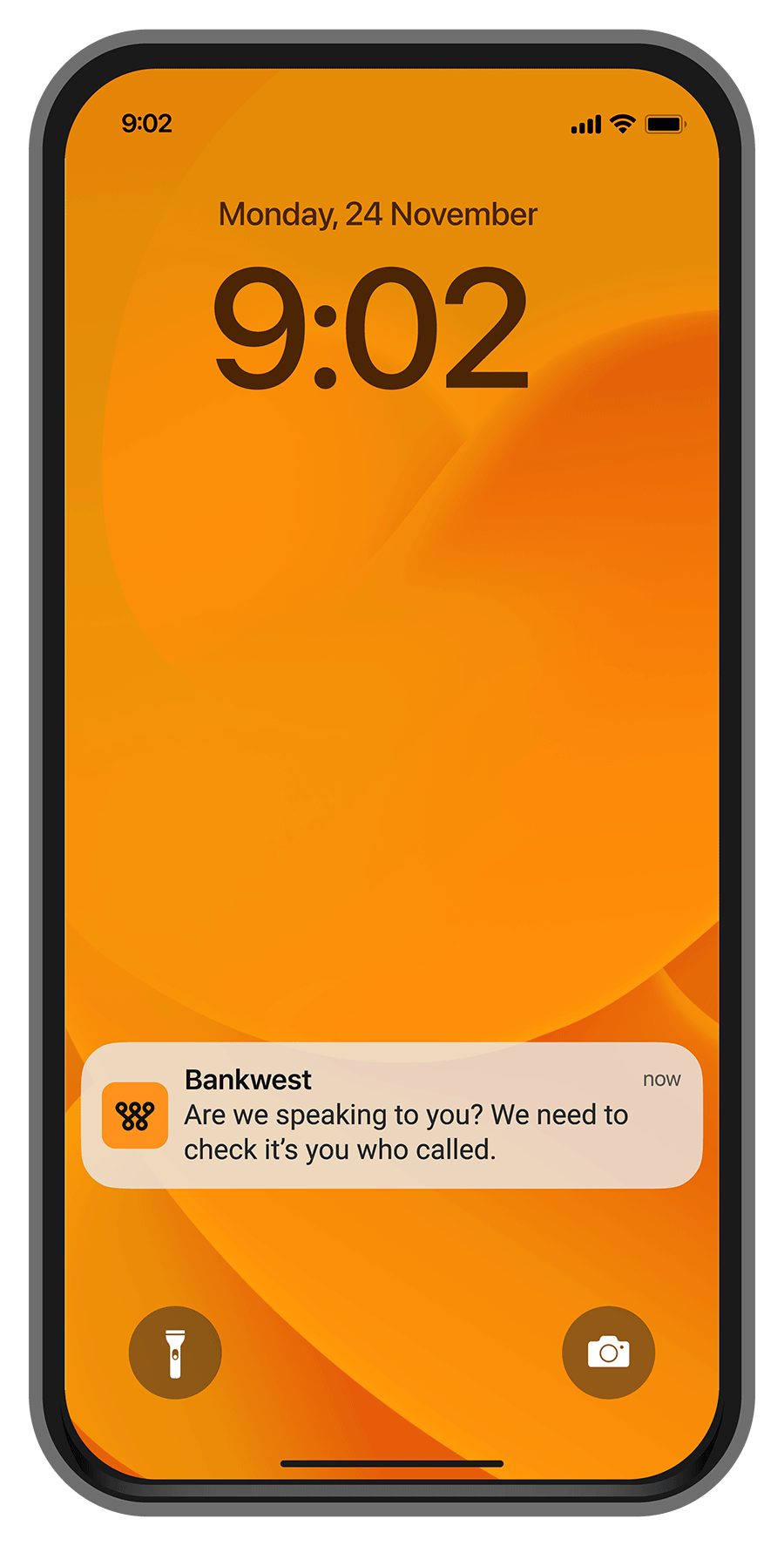 Screenshot example of CallerCheck push notification