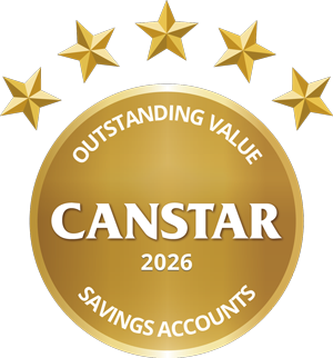 Awarded - Canstar’s 2026 Outstanding Value Savings Account